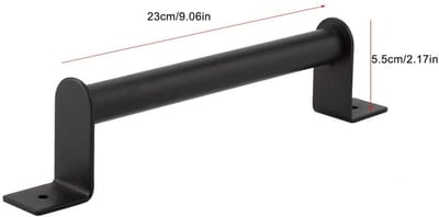 Dailygoods- Handgreep Zwart Heavy Duty - Koolstofstaal - Lange Handgreep - Schuifdeur - Staldeur - Eenvoudig te Installeren - 23x5,5 cm - Deurknop