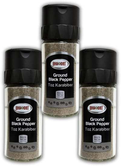 Bagdat - Peper Zwart Gemalen - Kara Biber Toz 55g - 100% Natuurlijk - Specerij voor Koken - Kruiden & Specerijen - 3 Stuks