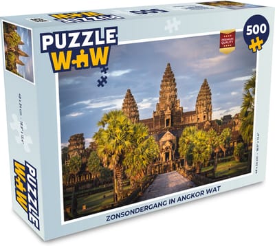 Puzzel Zonsondergang in Angkor Wat - Legpuzzel - Puzzel 500 stukjes