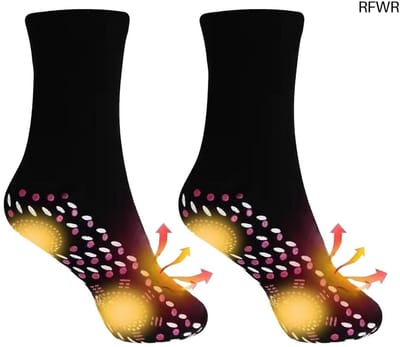 RFWR® Verwarmde Antislip Sokken met Massage Effect - One Size - Zwart - Ideaal voor Wintersport