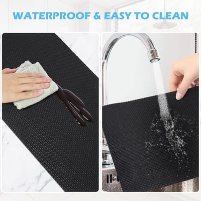 Candala Lade Mat, Anti-Stick Keuken Lade Mat, Anti-Slip Mat Waterdichte Koelkast Voering (Zwart/30cm x 305cm)