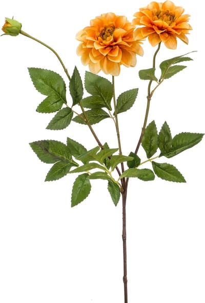 Emerald - Kunstbloem Dahlia 72cm oker - Kunstplant voor binnen