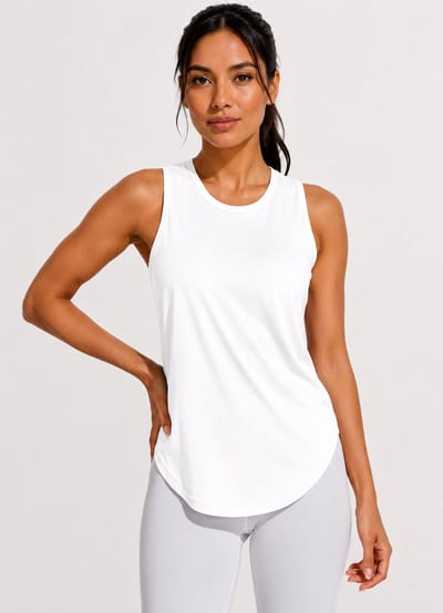 SparkNine Easefit top - sporttop - atletische tanktop - S - wit - mouwloos - luchtig & ademend - sneldrogend