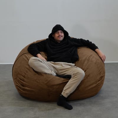 Bananair - Zitzak XXL afneembare hoes - microsuède - Bruin - 140 cm