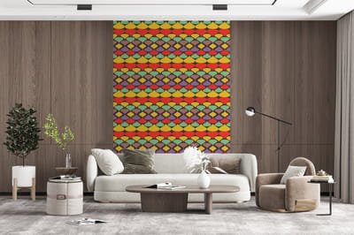 Behang - Fotobehang Vintage - Retro - Kleuren - Patronen - Breedte 200 cm x hoogte 300 cm