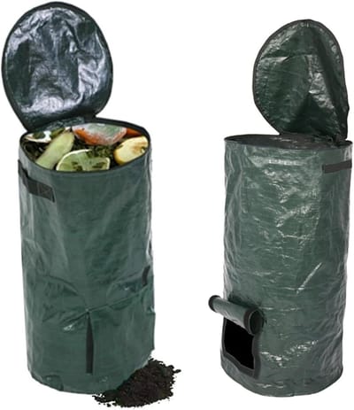 Compostzak Grote Capaciteit - Afvalzak Meststof - Tuinafval Verwerken - Efficiënte Luchtcirculatie - 45 x 80 cm - Groen