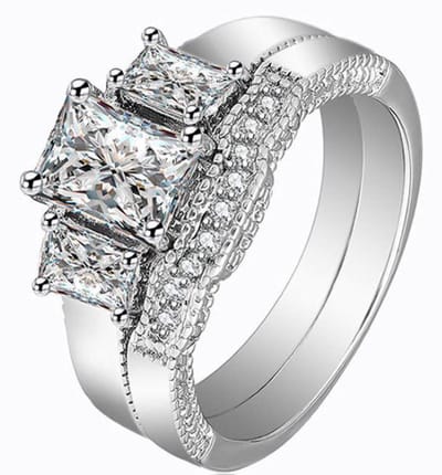 Schitterende Zilveren Ringen met Zirkonia's 19.00 mm. (maat 60) model 211 - zie filmpje