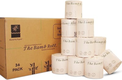 Bamboe Toiletpapier 3-laags – 36 XL Rollen | FSC® & Plasticvrij | 300 Vellen per Rol – Bamb & Paper