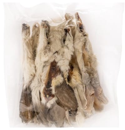 Landman Gedroogde Konijnenoren met Vacht (300gr) - Hypoallergene - Hondensnacks - Kauwsnacks hond