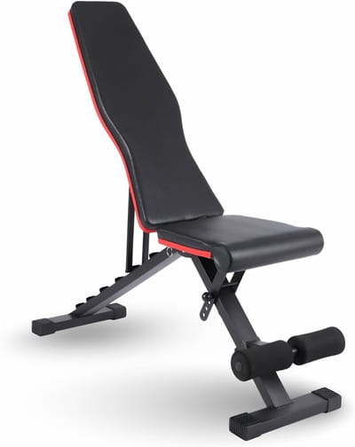 DnA® Fitnessbank - Inklapbare Fitnessbank & Trainingsbank - Schuin & Vlak Fitnessbank - Zwart - 126cm x 33cm x 118cm