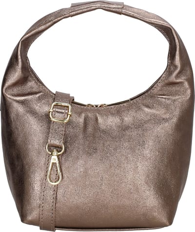 Charm London Anna Handtas - Leer - Metallic - Schoudertas - Crossbody - Leren Dames Tas - Pewter