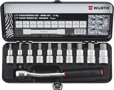 Wurth - 1/2-inch bitdoppen Assortiment met 11 stuks - 1/2-inch bitdoppen Assortiment met 11 stuks x 1 st