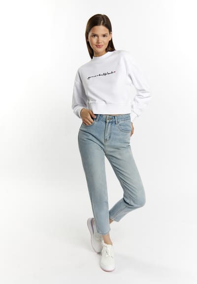 Mymo Cropped sweatshirt Dames wit