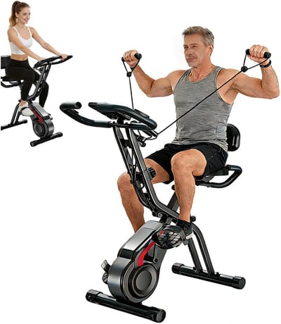 Hometrainer met Rugsteun - Fitness Fiets - Thuis Trainen - Stille Magnetische Weerstand - Tot 136 kg - Zwart