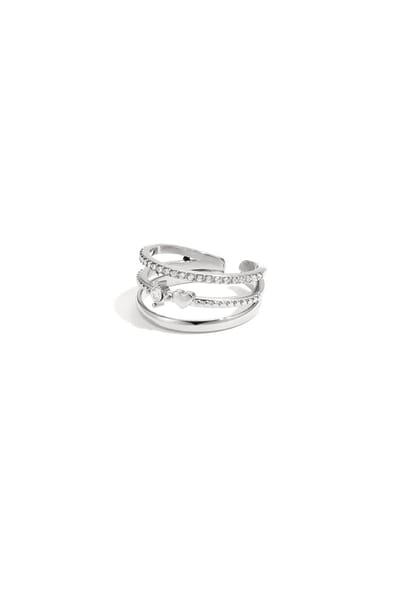 3 laagse ring met steentjes