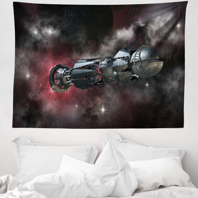 ABAKUHAUS Galaxy Wandtapijt, Galactische Tijdreizen, 150 x 110 cm, zwart