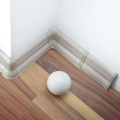 DQ-PP 10m Plinten 62mm PVC Esche grijs laminaatlijsten voetstrips van kunststof PVC decors