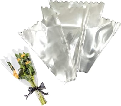 Duidelijke verpakking voor rozenboeketten - Transparante sleeves voor bloemen, gedroogde bloemen, en boeketaccessoires - Geschikt voor 1 tot 3 stelen rozen - Klein formaat (15x9x2.5")