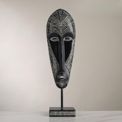 Vintage Afrikaanse Stijl Kunstmasker Creatief Ontwerp Ornamenten Handgemaakt Geschilderde Hars Beeldje Handwerk Ornamenten Decoratie