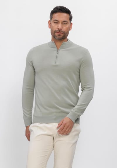 STEFANO LAURAN Half Zip Anders Truien & Vesten Heren - Sweater - Hoodie - Vest- Groen - Maat S