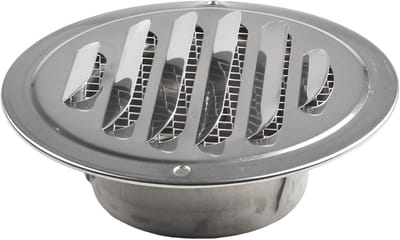 Ventilatierooster Buitenmuur - Rond Rooster - Luchtcirculatie Verbeteren - Fijn Gaas Bescherming - 70-75mm - Zilver
