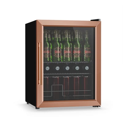 Klarstein drankkoelkast met glazen deur - 60 liter mini-drankkoelkast, dubbel glas, instelbare temperatuur 3-10 °C, uitneembare planken, onder het aanrecht te plaatsen, stil 39 dB