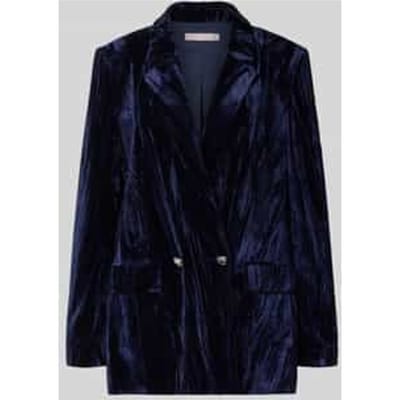 Relaxed fit blazer van fluweel met reverskraag