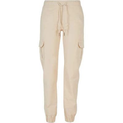 Urban Classics - High Waist Cargo Dames joggingbroek - 4XL - Ivoorkleurig