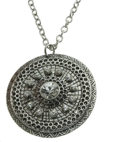 Behave - Ketting met ronde hanger met steentjes - Boho chic stijl