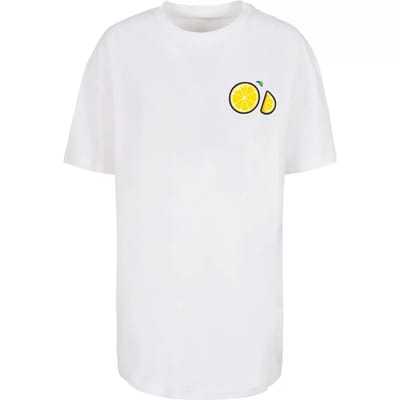 Merchcode - Lemon Party Oversized Dames Tshirt - M - Wit