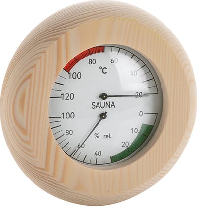 Sauna Thermometer en Hygrometer - Temperatuur en Vocht Meter - Sauna Accessoire - Thermometer sauna - Luxe Houten Omlijsting - Hoge Hitte Bestendigheid