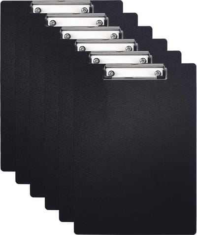 Klembord met pincet - 6 stuks - A4 clipboards - Waterdicht prikbord - Zwart clipboard