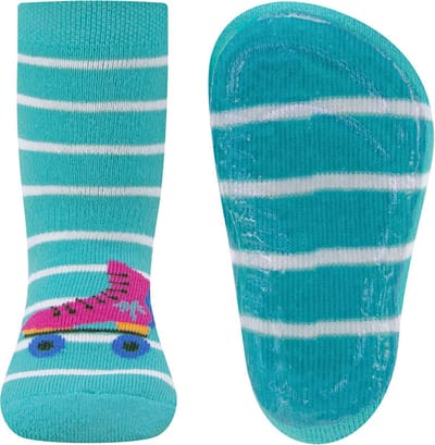 Ewers Antislipsok - Lichtblauw & Witte Strepen - Rollerskates Roze - Elastisch - Siliconenzool-21/22