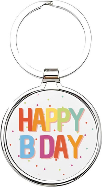 Akyol - happy b day Sleutelhanger - Verjaardag - jarigen - verjaardagscadeau - verjaardag - happy birthday - happy b day - jarig - jarigen - cadeau voor een jarige - verjaardagscadeautje - 4 x 7,5 CM