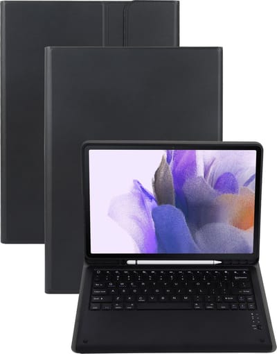 Hoesje - Geschikt voor Samsung Galaxy Tab S7 FE - Toetsenbord Case - Keyboard Book Cover - Hoes - Zwart