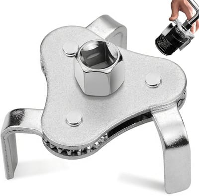 Verstelbare 3-armige oliefilter sleutel voor auto’s en motoren, geschikt voor oliefilters van 64-116mm, ideaal voor onderhoud en reparatie