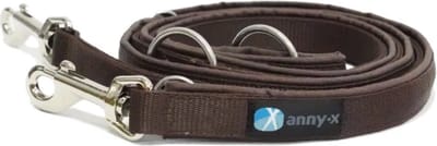 AnnyX verstelbare Hondenriem - FUN - Bruin - Lengte 3 meter - 2,5cm breed - politielijn - Trainingslijn - Voor middelgrote tot grote (sterke) honden