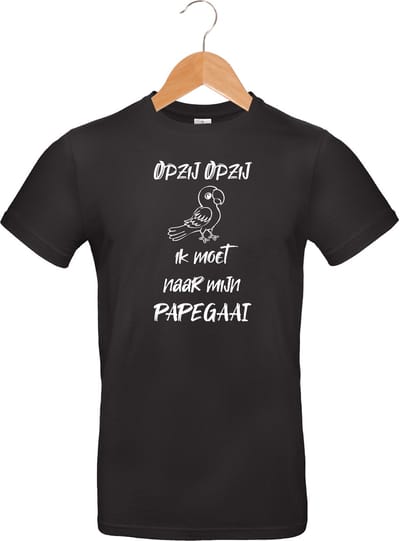 mijncadeautje - T-shirt unisex - zwart - opzij opzij ik moet naar mijn - Papegaai - maat S