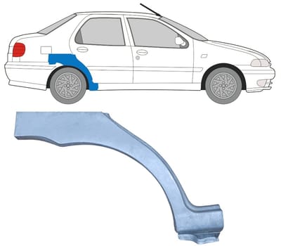 Reparatiepaneel achterspatbord voor Fiat Siena 1997-2001 / Rechts