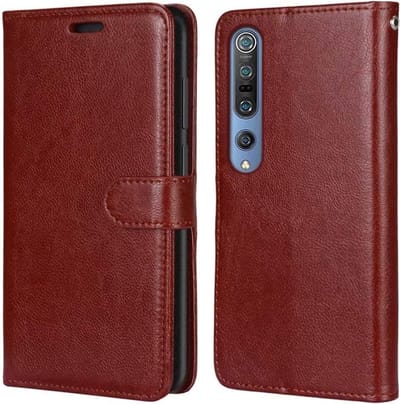 LuxeBass Hoesje geschikt voor Xiaomi Mi 10 Pro - Boekhoesje met kaartvakken - Bruin gsm hoesje - telefoonhoes - telefoonhoesjes