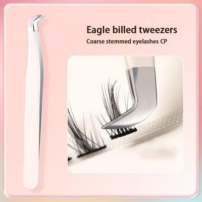 Multifunctionele Pincet Roestvrij Staal Wimperpincet Enten Nepwimperpleisters Nepwimper Hulpmiddelen Draagbaar Pincet white