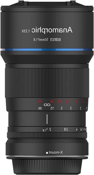 Anamorfische cine lens - Brede beeldlens - Filmische opnames maken - Hollywood flares en bokeh - F1.8 diafragma - Zwart