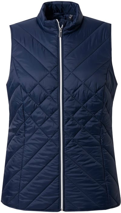 Ulla Popken - Dames - HYPRAR functionele doorgestikte bodywarmer waterafstotend - Marine - Maat 46+