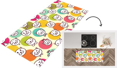 Keukenloper - Loper keuken - Meisjes - Kat - Kroon - Patronen - 120x50 cm - Keukenloper vinyl
