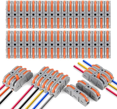 Dailygoods - Kabelverbinders - 34 stuks - Eenvoudige aansluiting - Ladderklemmen - SPL-1 klemmen - Geschikt voor diverse laddertypes - Draadconnector