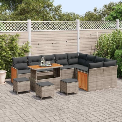 vidaXL - Tuinbank - Set - 13 - st - 13-Aantal - zitplaatsen - Grijs