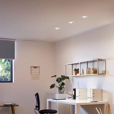 LED-inbouwlamp Smart Home Zigbee 3.0 Nova Plus Coin Basisset zwenkbaar rond 84mm 50° Coin 3x6W 3x470lm 230V dimbaar Tunable White Staal geborsteld