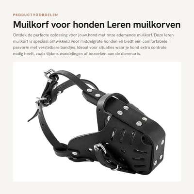 Dailygoods- Muilkorf Ademend - Verstelbare Bandjes - Muilkorf Honden - Muilkorf Middelgroot - Voorkomt Bijten - Schokbestendig - Hondenmuilkorf