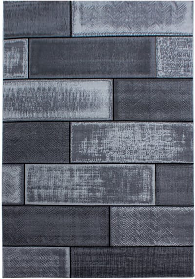 Plus Vloerkleed – Zwart – Steenlook Design – Laagpolig & Industrieel