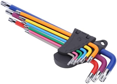 Allecto - Professionele Star Hex Sleutel Set - Extra Lang & Multicolor, Roestvrij Staal, Handgereedschap voor Reparaties en Bouw